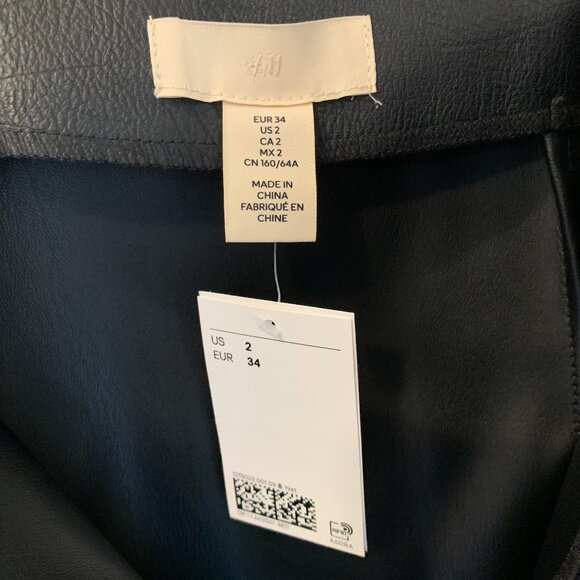 H&M NWT faux leather midi skirt size 2 - Picture 5 of 7